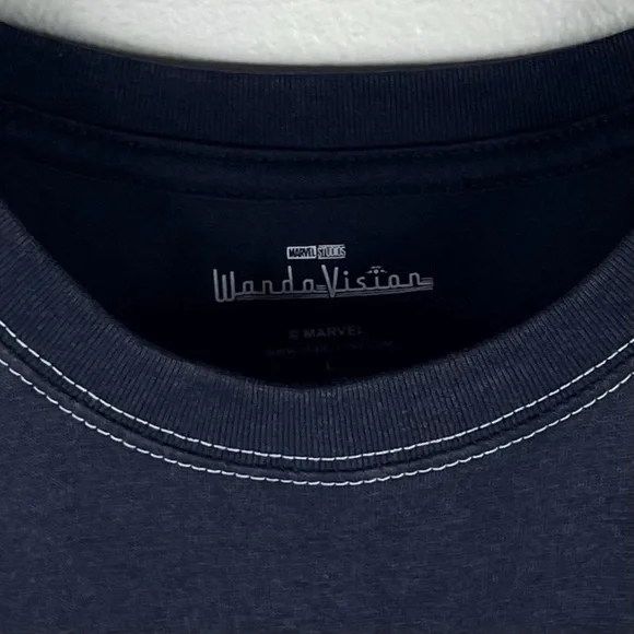 WANDA VISION MARVEL STUDIOS Women’s Black Galactic Wanda & Vision T shirt Size L - Picture 5 of 5